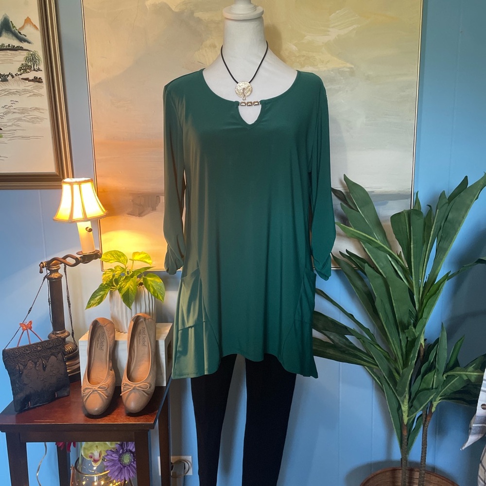Cato Emerald Green Long Sleeve Tunic Top